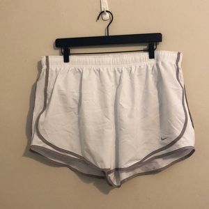 Nike white 2X tempo track running shorts